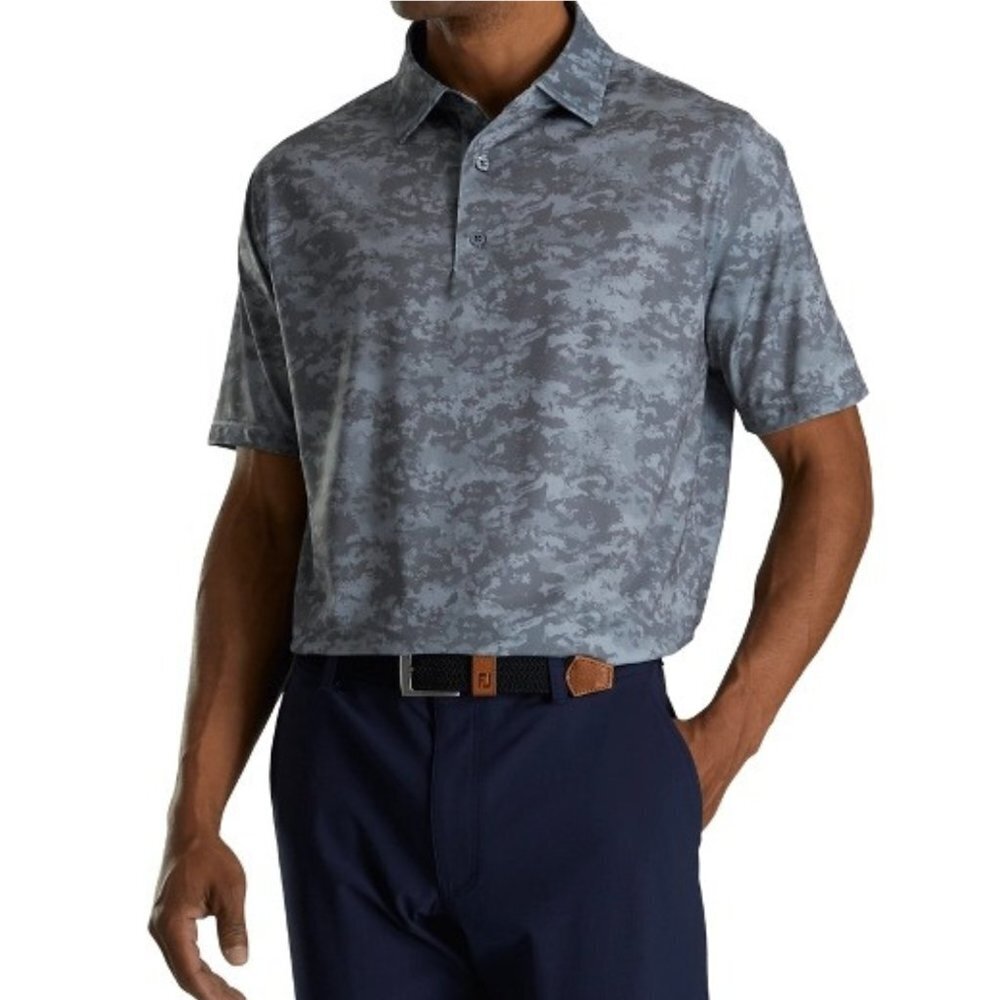 Foot Joy Men's Cloud Camo Lisle Self Collar Shirt
